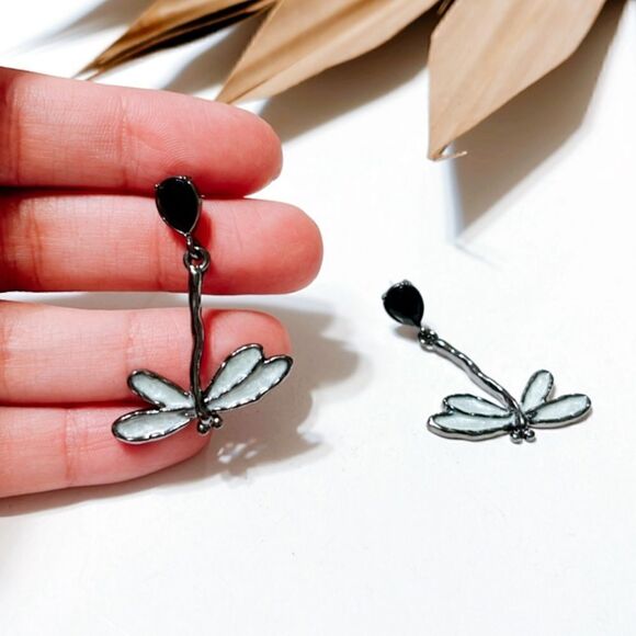 Dragonfly dangle earrings #819 - Picture 5 of 5